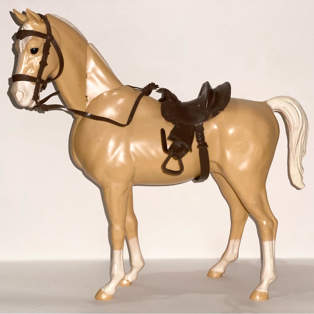 1960s Johnny West Palonimo Thunderbolt Horse w/ Saddle 13.5" Marx Toys